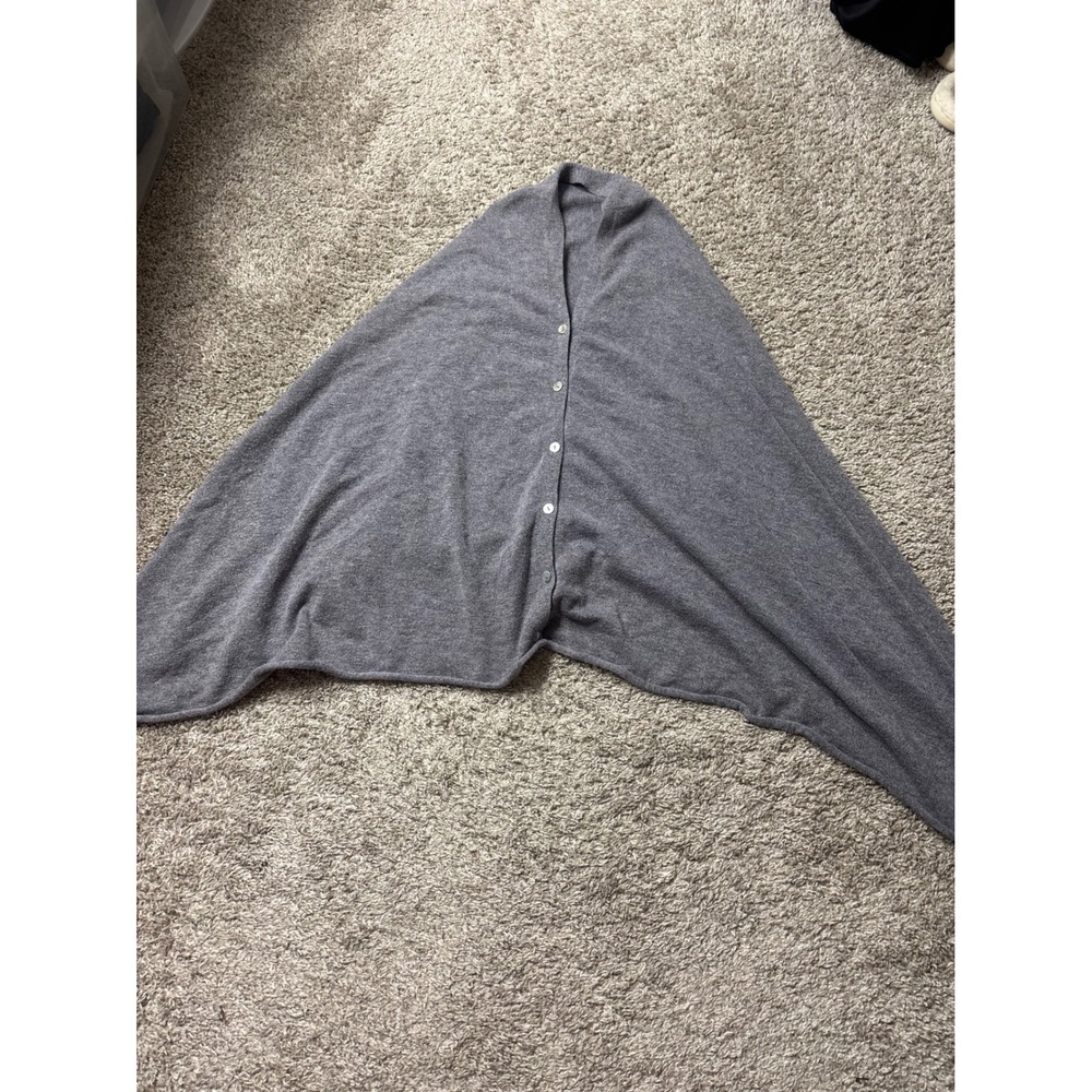 Puli Dallas Cowboys Heather Gray Knit Button Front Poncho Wrap Star Patch OS